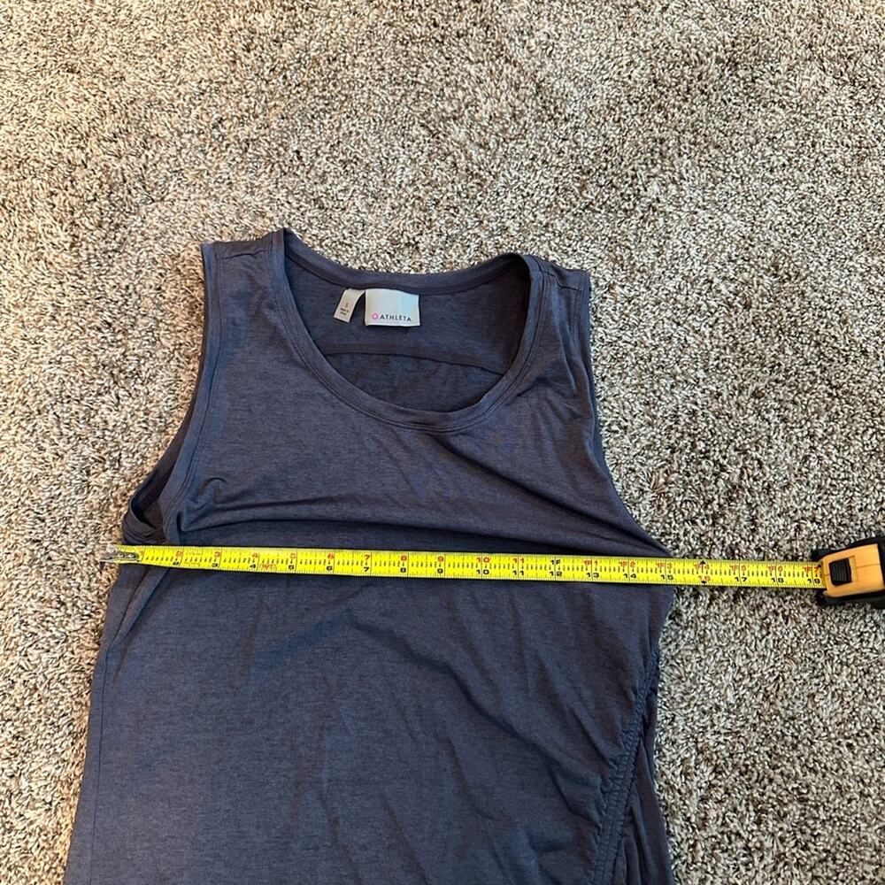 Athleta Grey Ruched Midi Dress EUC Size Small - Picture 4 of 9